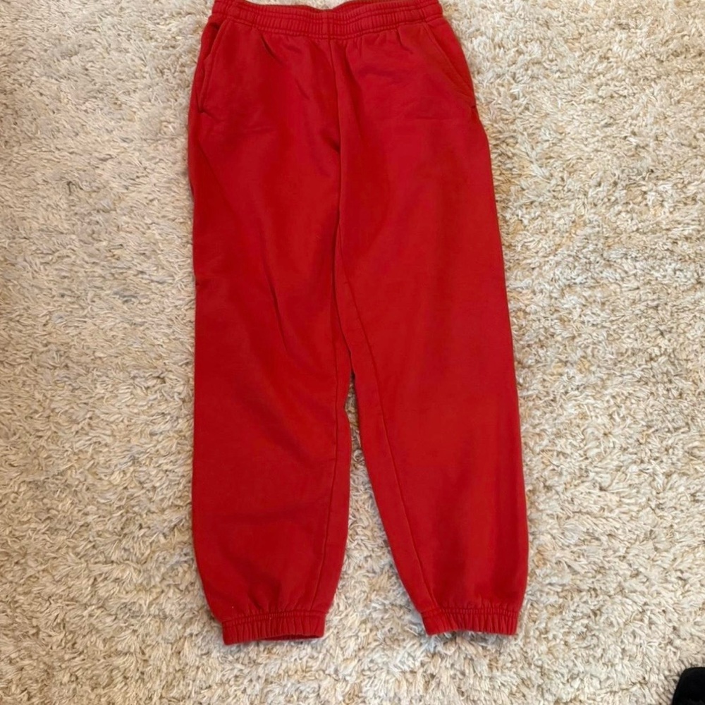 Aritzia Red Super Fleece Sweatpants
